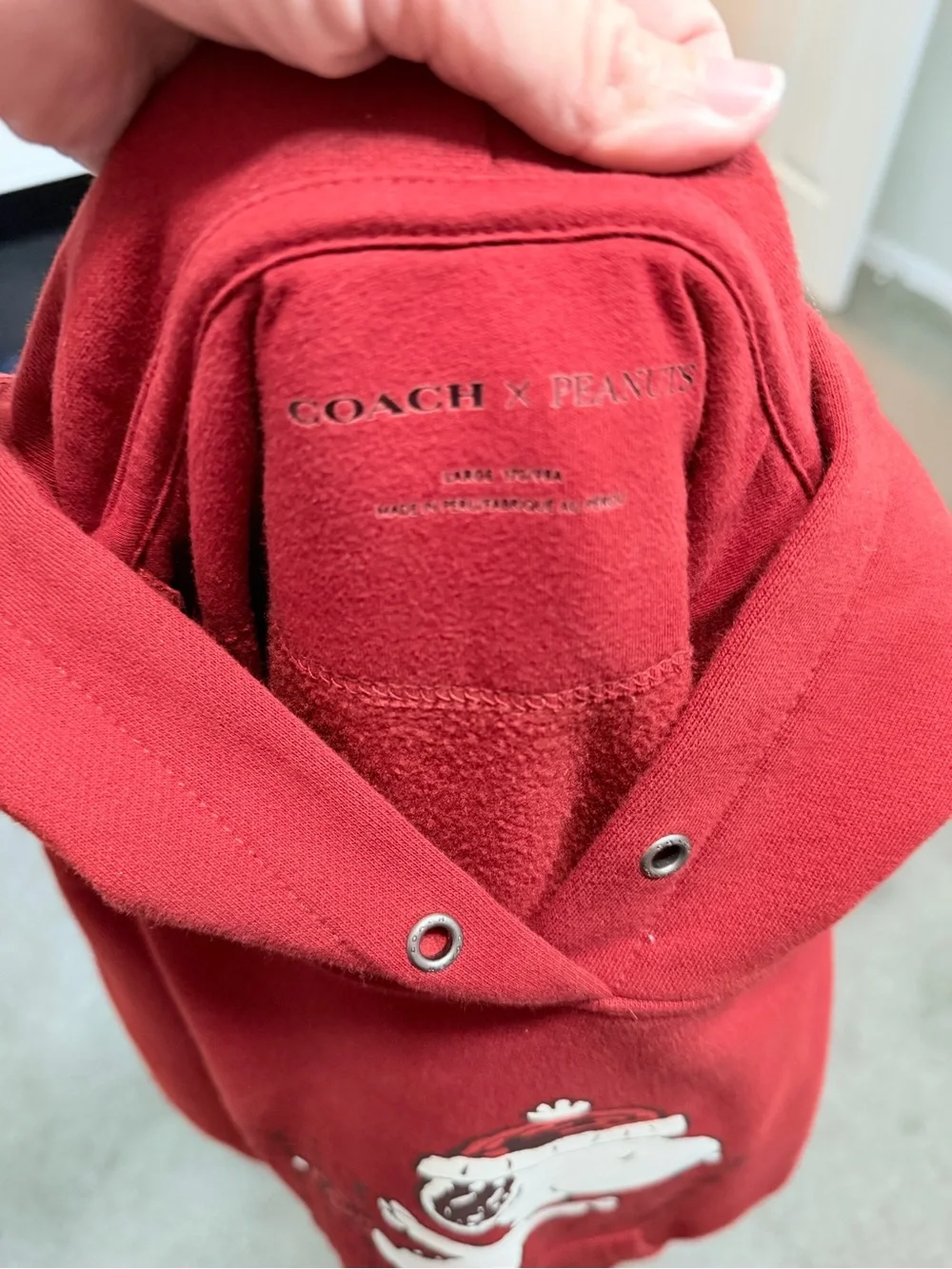 Coach Red Snoopy Graphic Pullover Hoodie